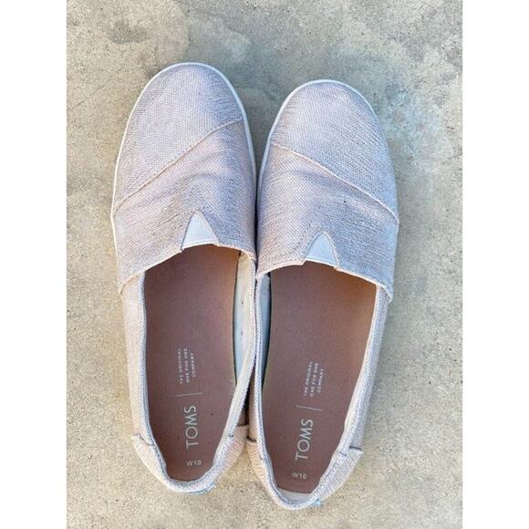 Toms Women's Espadrilles Casual Sparkly Pink US 10 Slip-Ons Comfy Walking Shoes - Picture 5 of 9